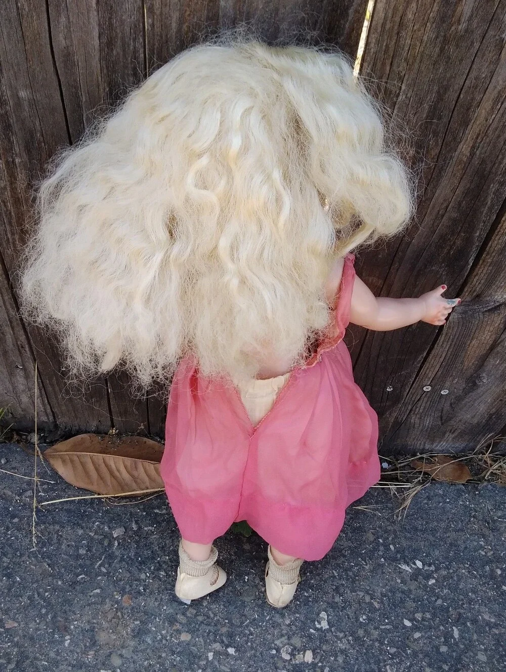 Vintage Doll Antique 40s 50s Blonde Walker Blue Eyes 20